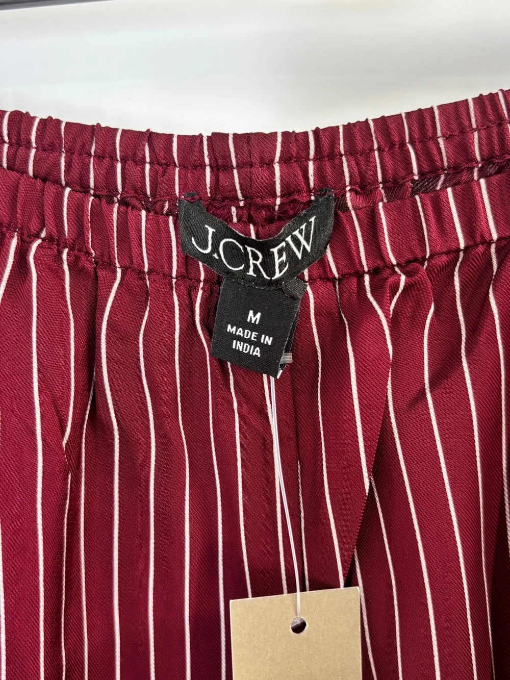 J.Crew Cosmo pant in stripe Inky Burgundy